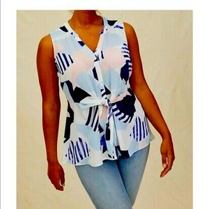 Torrid multi colored tie waist blouse